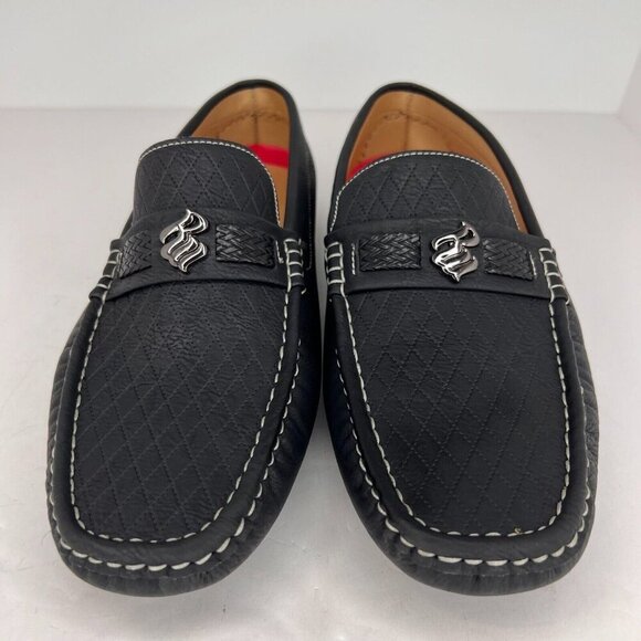 Rocawear Mens Laker Black Faux Leather Comfort Classics Slip On Size 10 Loafers - Picture 3 of 9